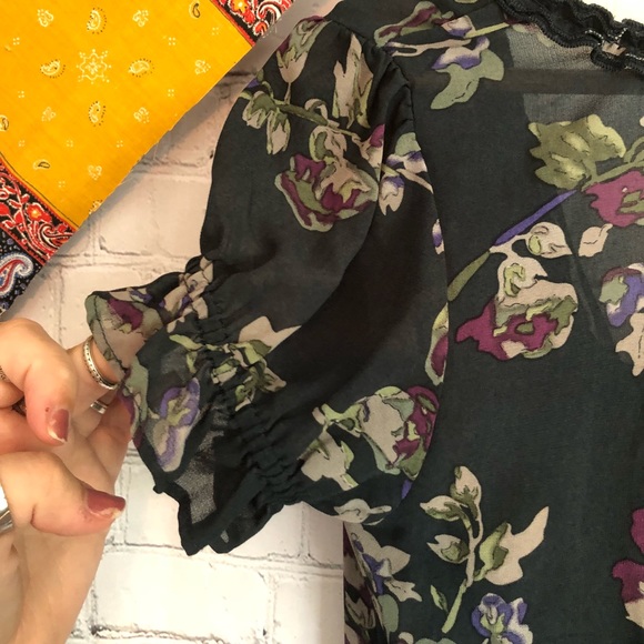 Floral summer dress puffy sleeves - Picture 5 of 5